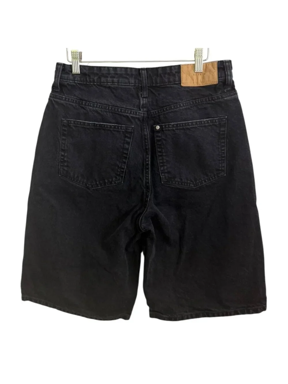 H&M High Rise Loose Baggy Bermuda Jorts Jean Shorts 90s Black Womens 6